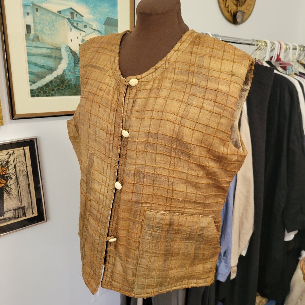Susan Ungar 90's Hand Painted Silk Artistic Clothing Designer Vest